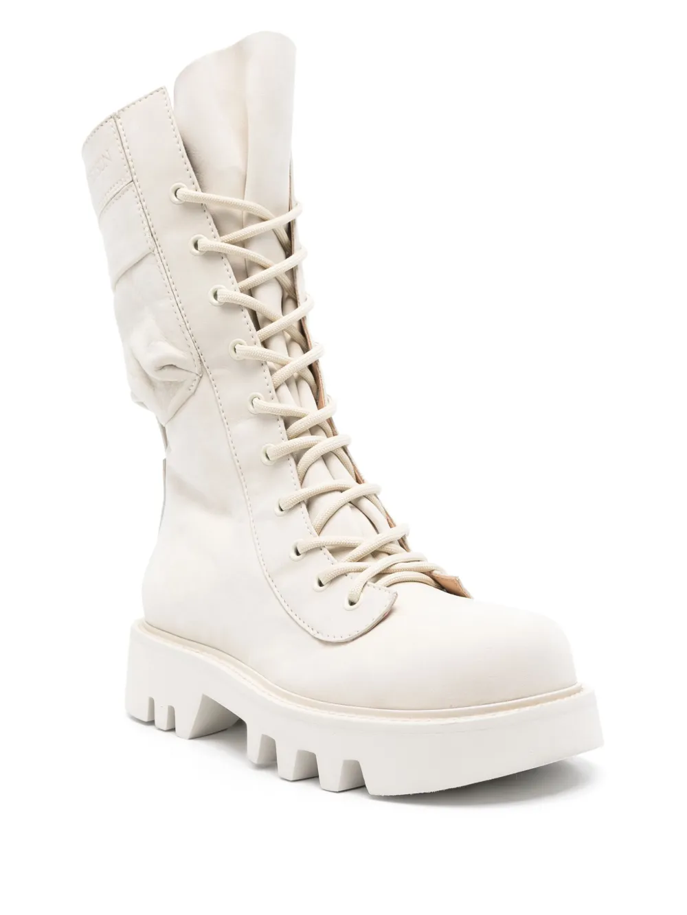 JW Anderson Combat leren laarzen - 002 NATURAL