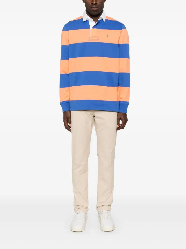 Polo Ralph Lauren ストライプ ラガーシャツ | オレンジ