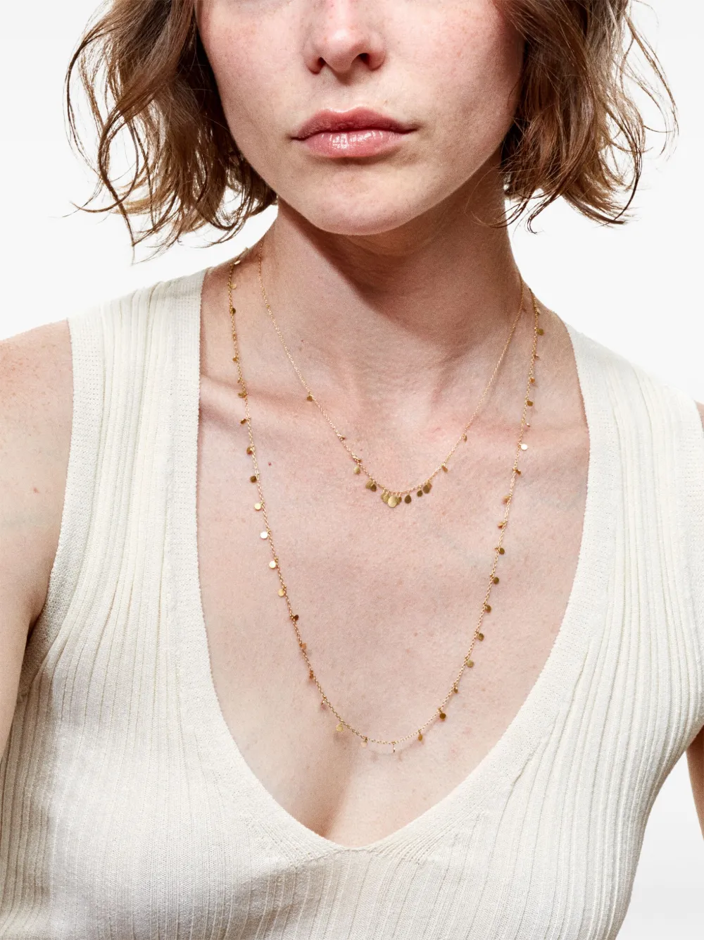 Sia Taylor 18kt yellow gold Long Dots necklace - Goud