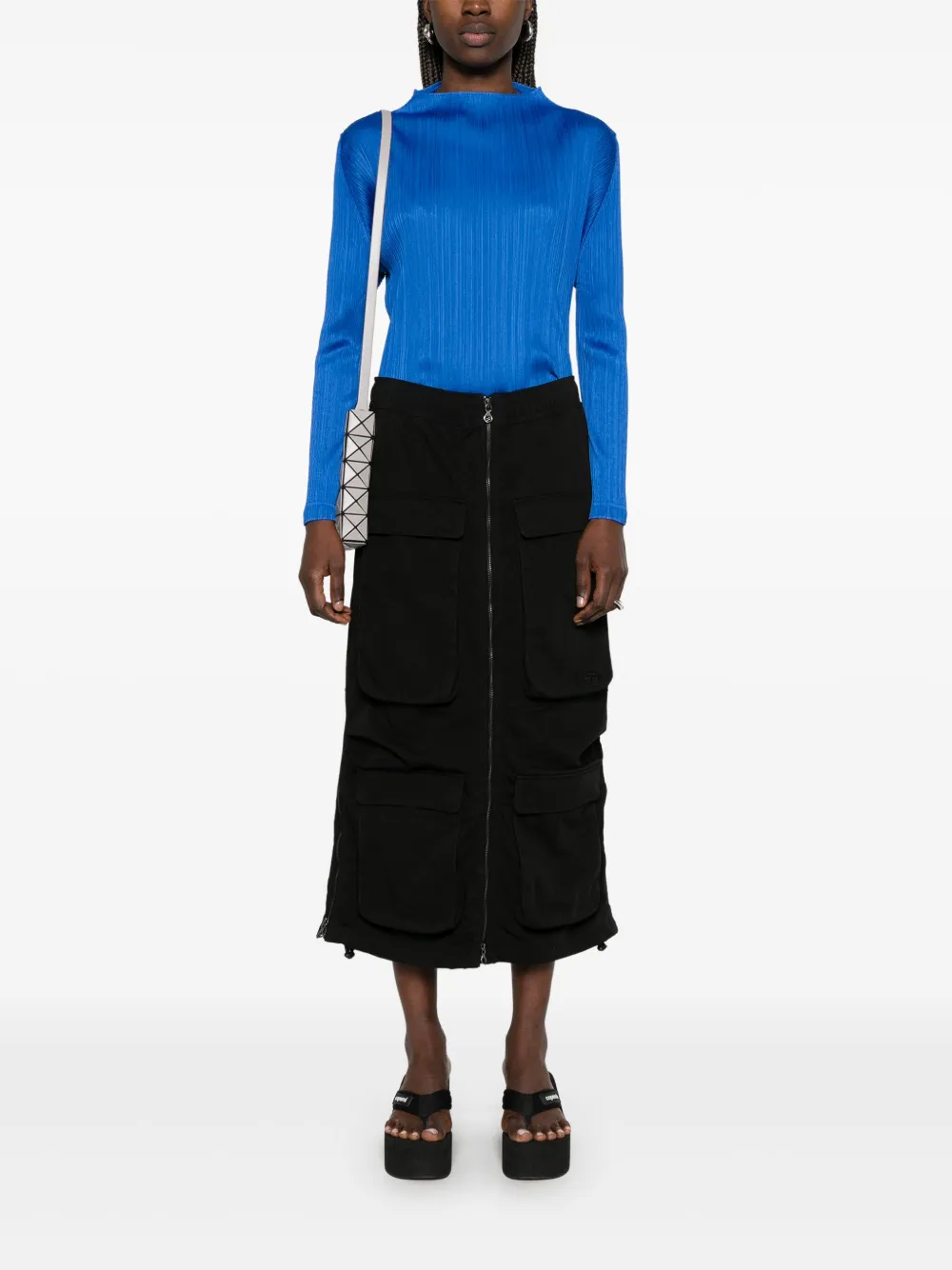 Pleats Please Issey Miyake Plissé top - Blauw