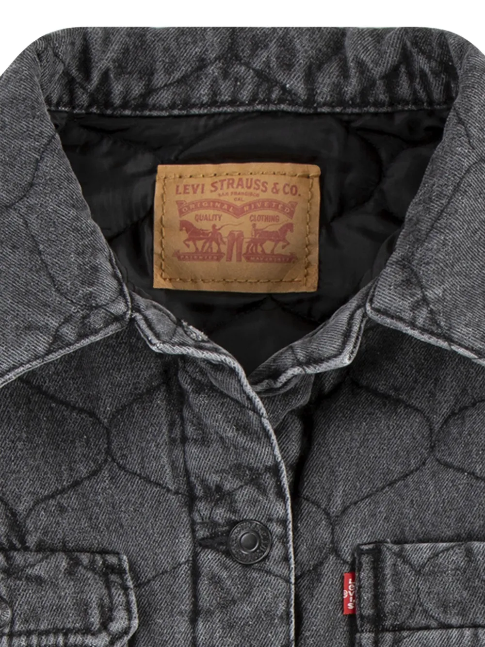 Levi's Kids Gewatteerd spijkerjack Zwart