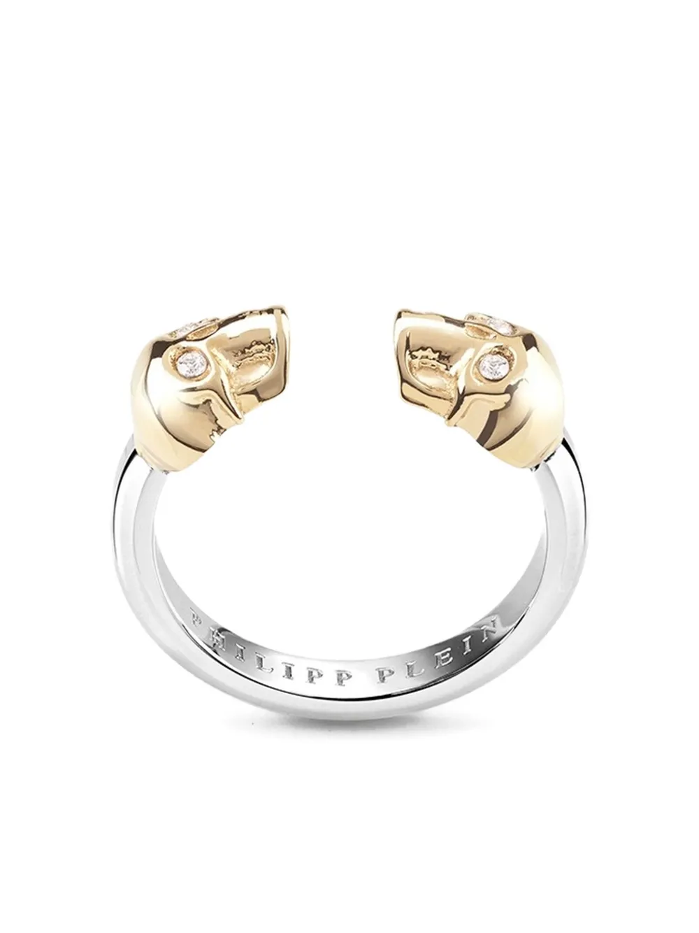 Philipp Plein double skull ring | Gold | Image 1