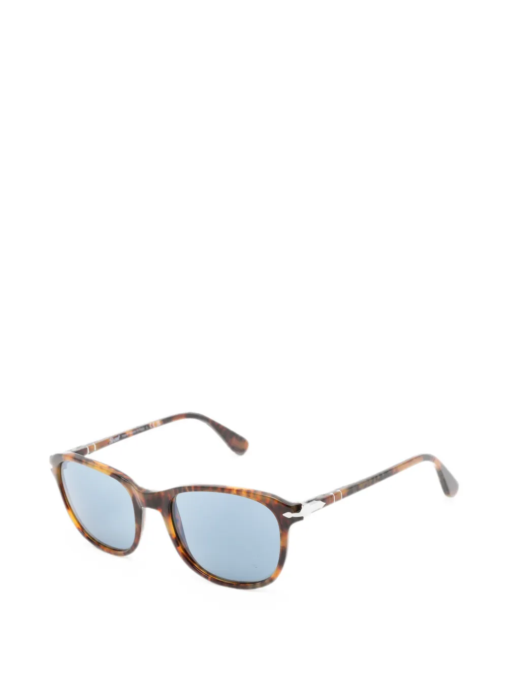 Persol Zonnebril met vierkant montuur en schildpadschild design Bruin