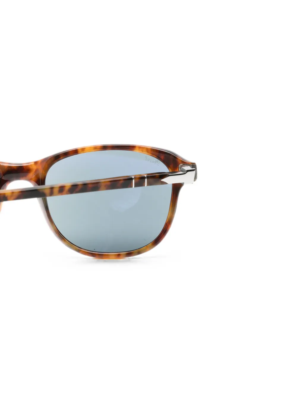 Persol Zonnebril met vierkant montuur en schildpadschild design Bruin