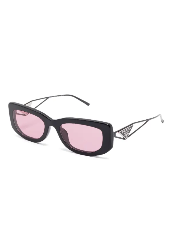 Prada Eyewear スクエアフレーム サングラス | ブラック | FARFETCH JP