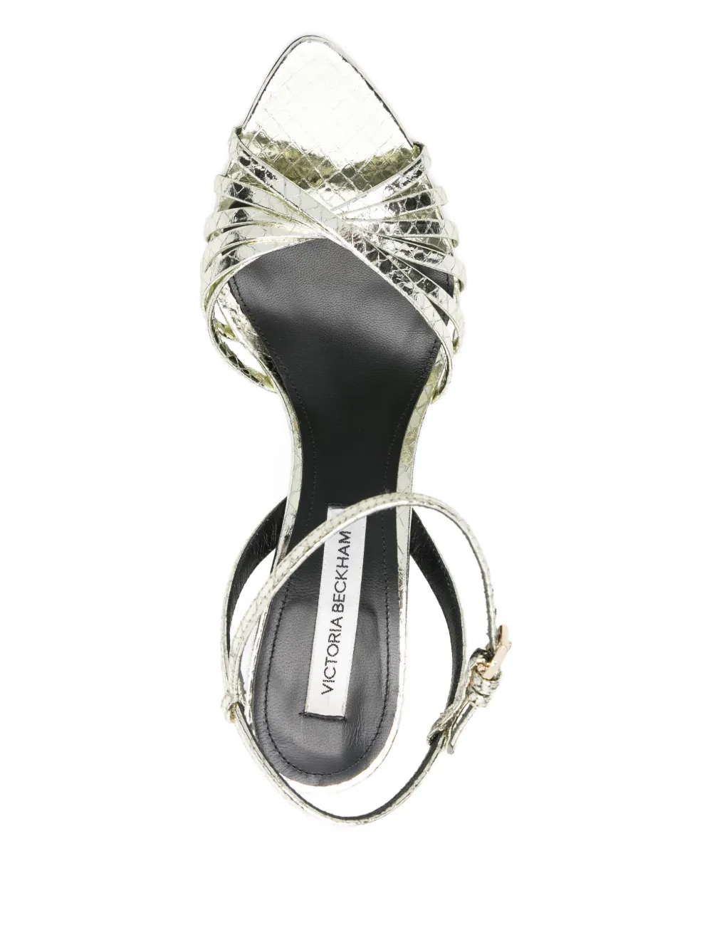 Victoria Beckham 100mm Metallic Leather Ankle-strap Sandals In Multi