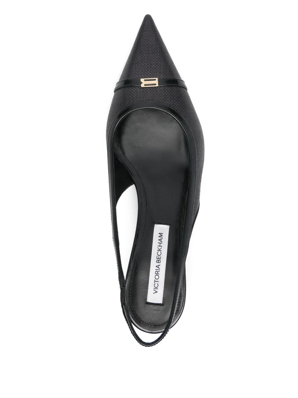 Victoria Beckham 50mm canvas slingback pumps Black