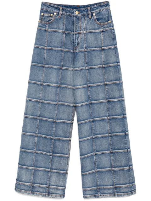 Cynthia Rowley jeans anchos a paneles