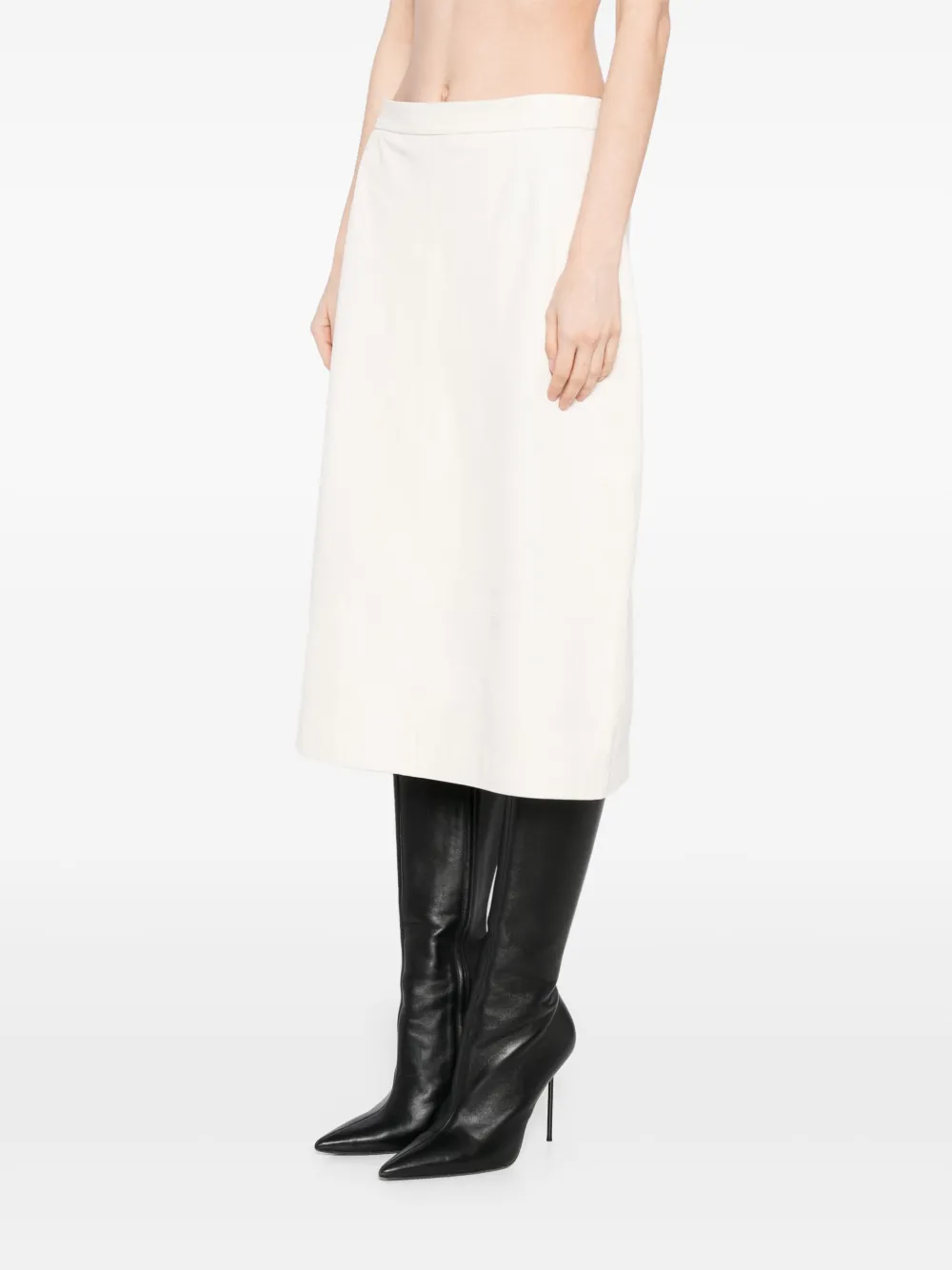 Cynthia Rowley Leather Skirt In Neutrals