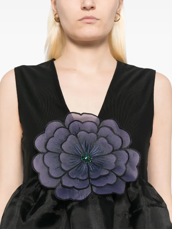 トップス Flower organdie camisole BLACK トップス Flower organdie camisole BLACK Women Black Lace