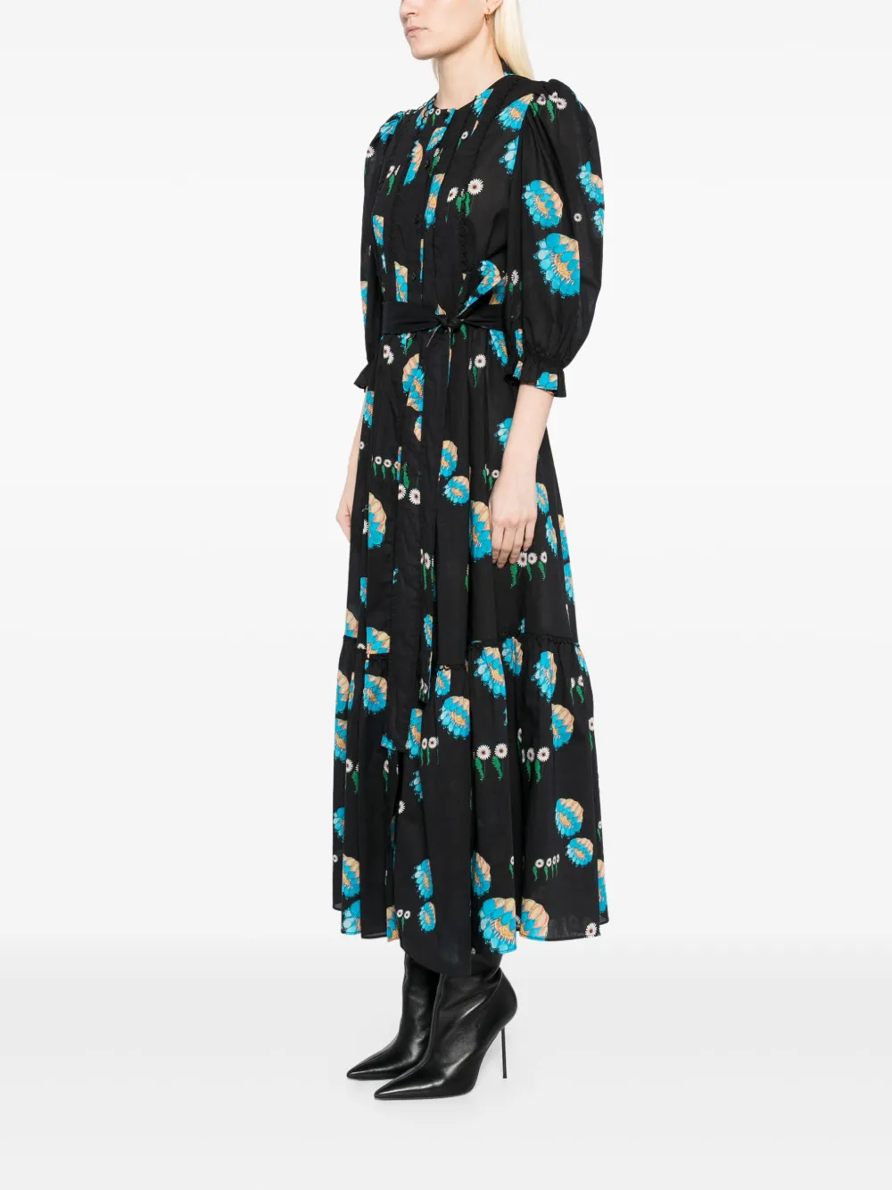 Cynthia Rowley Gesmockte jurk Zwart