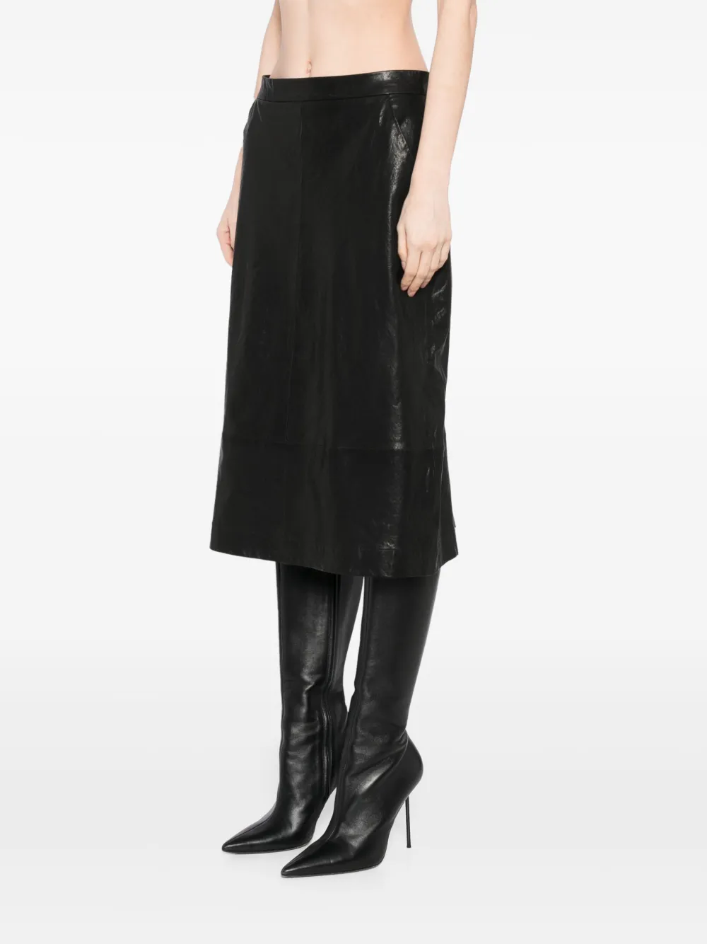 Shop Cynthia Rowley Leather Skirt In Black