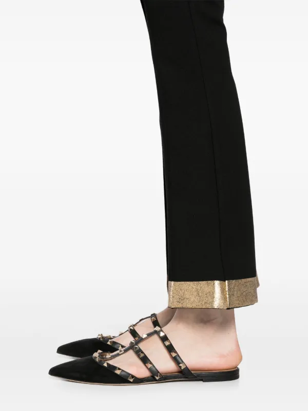 Cynthia Rowley gold-hem Flared Trousers | Black | FARFETCH CA