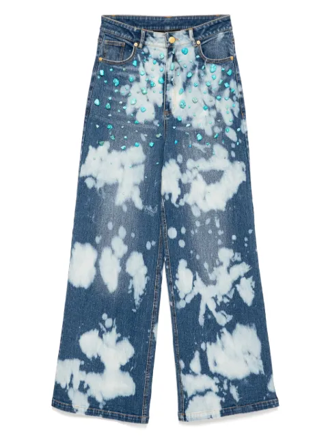 Cynthia Rowley turquoise-stone bleached jeans