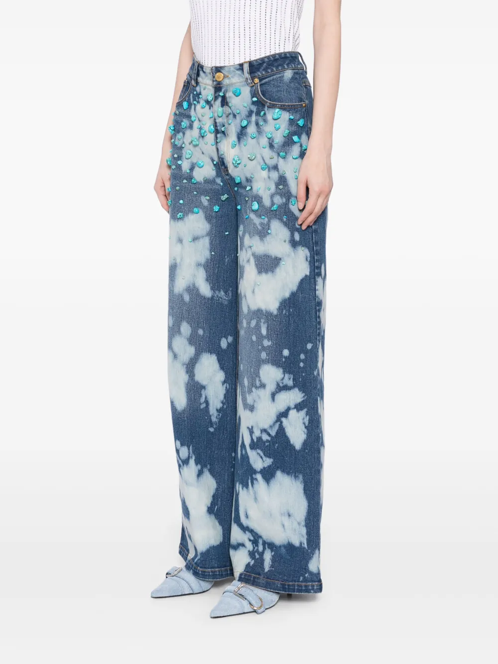 Cynthia Rowley Turquoise gebleekte jeans Blauw