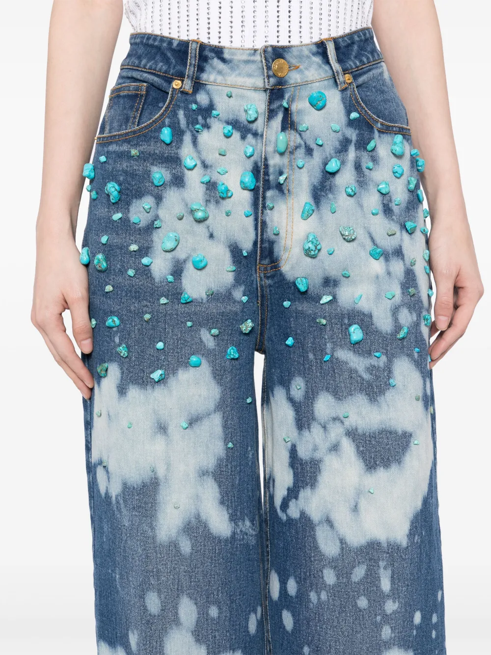 Cynthia Rowley Turquoise gebleekte jeans Blauw