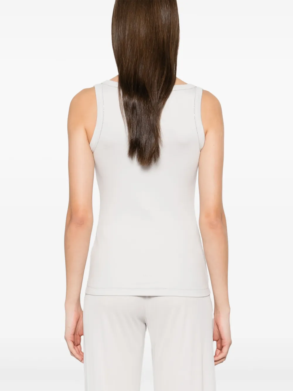 Shop Fabiana Filippi Bead-detail Tank Top In Grey