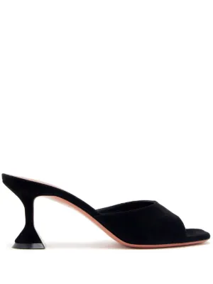 【AMINA MUADDI】アミナ・モアディ ルピタ デニムミュール AMINA MUADDI Lupita denim-effect suede mules | THE OUTNET