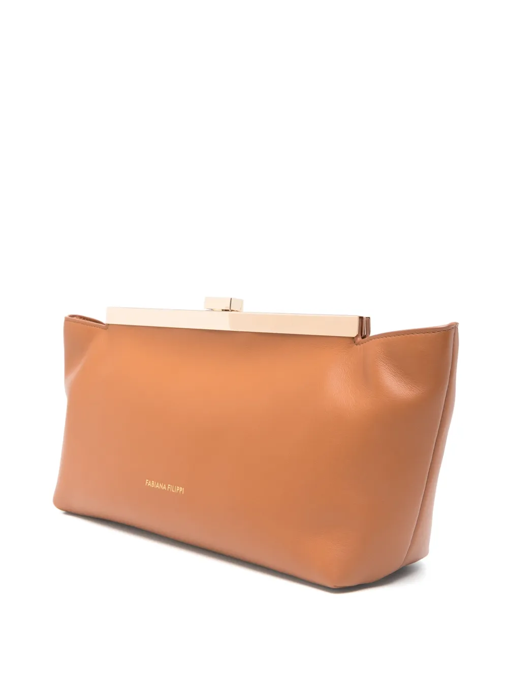 Fabiana Filippi Leren clutch - Bruin