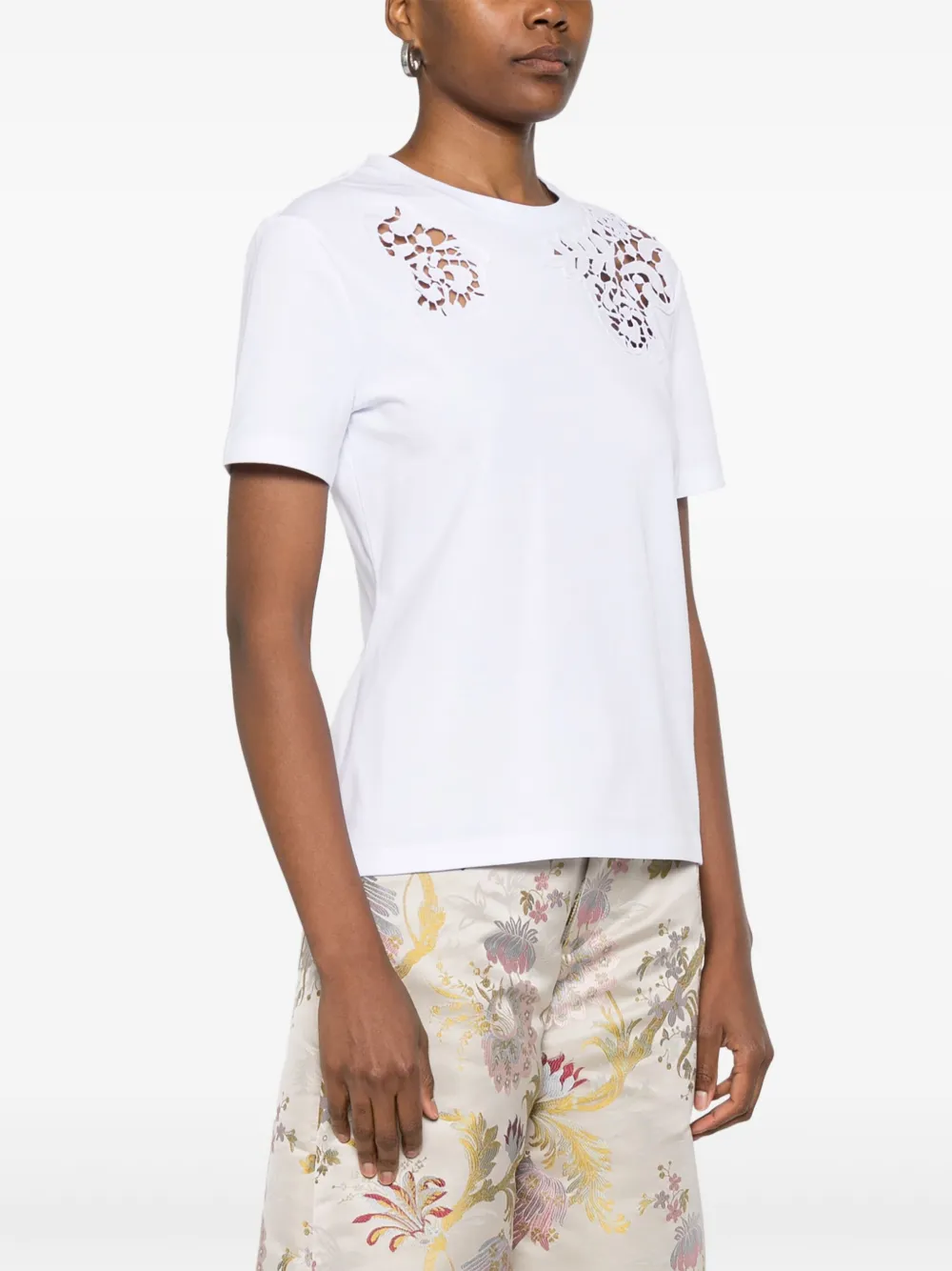 Ermanno Scervino T-shirt met kant Wit
