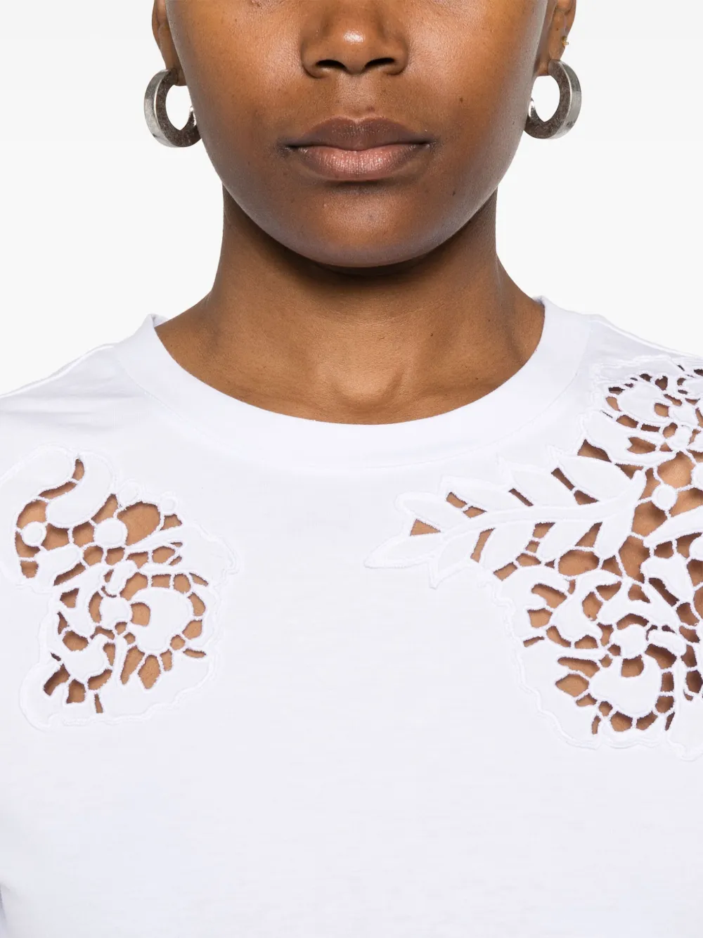 Ermanno Scervino T-shirt met kant Wit