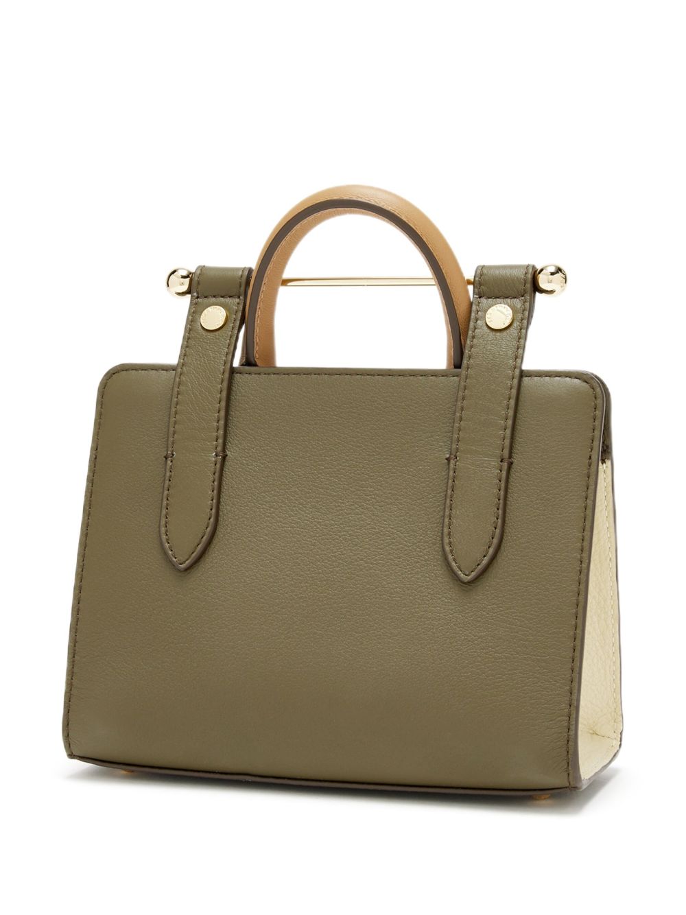 Strathberry Leren shopper - Groen