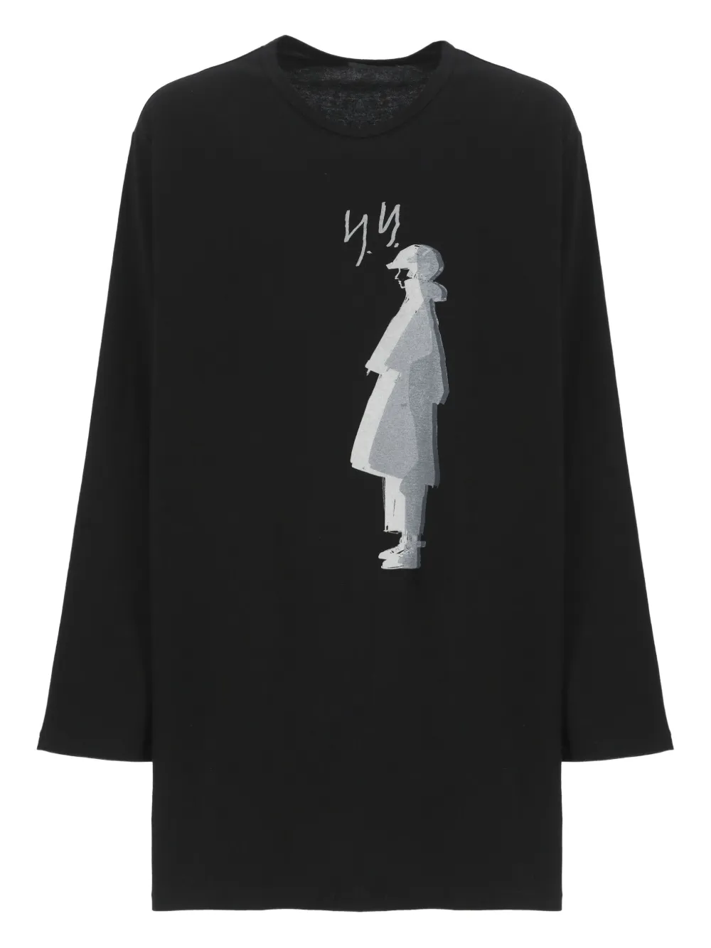 Yohji Yamamoto T-shirt met logoprint Zwart