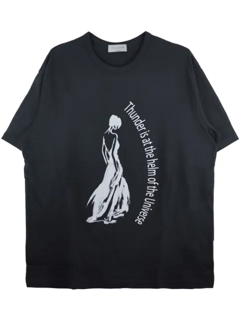 Yohji Yamamoto playera con logo estampado
