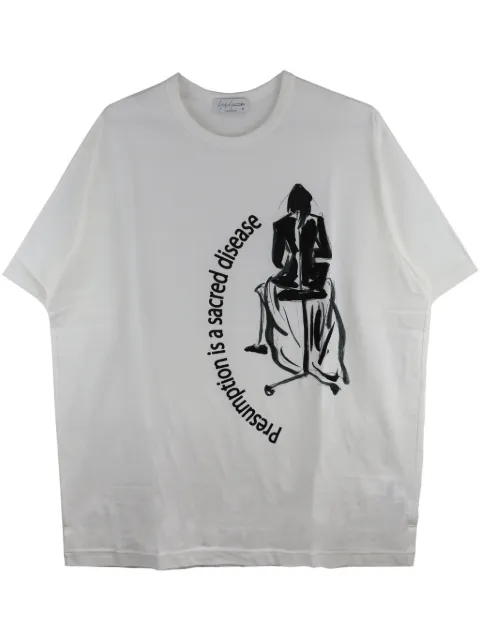 Yohji Yamamoto playera con logo estampado