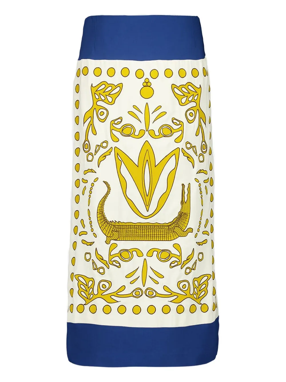 Paula Elizabeth Embroidered-crocodile Pencil Skirt In Multi