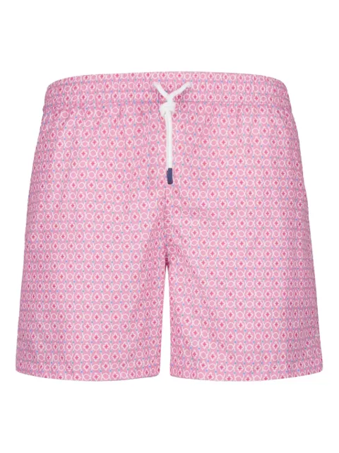 Fedeli patterned elastic-waistband swim trunks