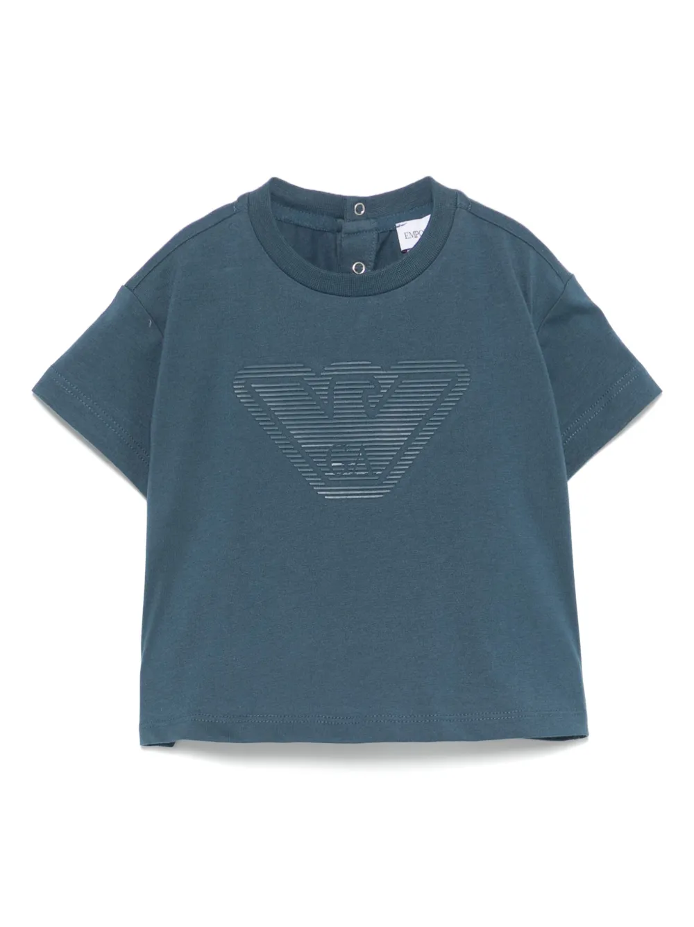Emporio Armani Rubberised-logo T-shirt In 蓝色