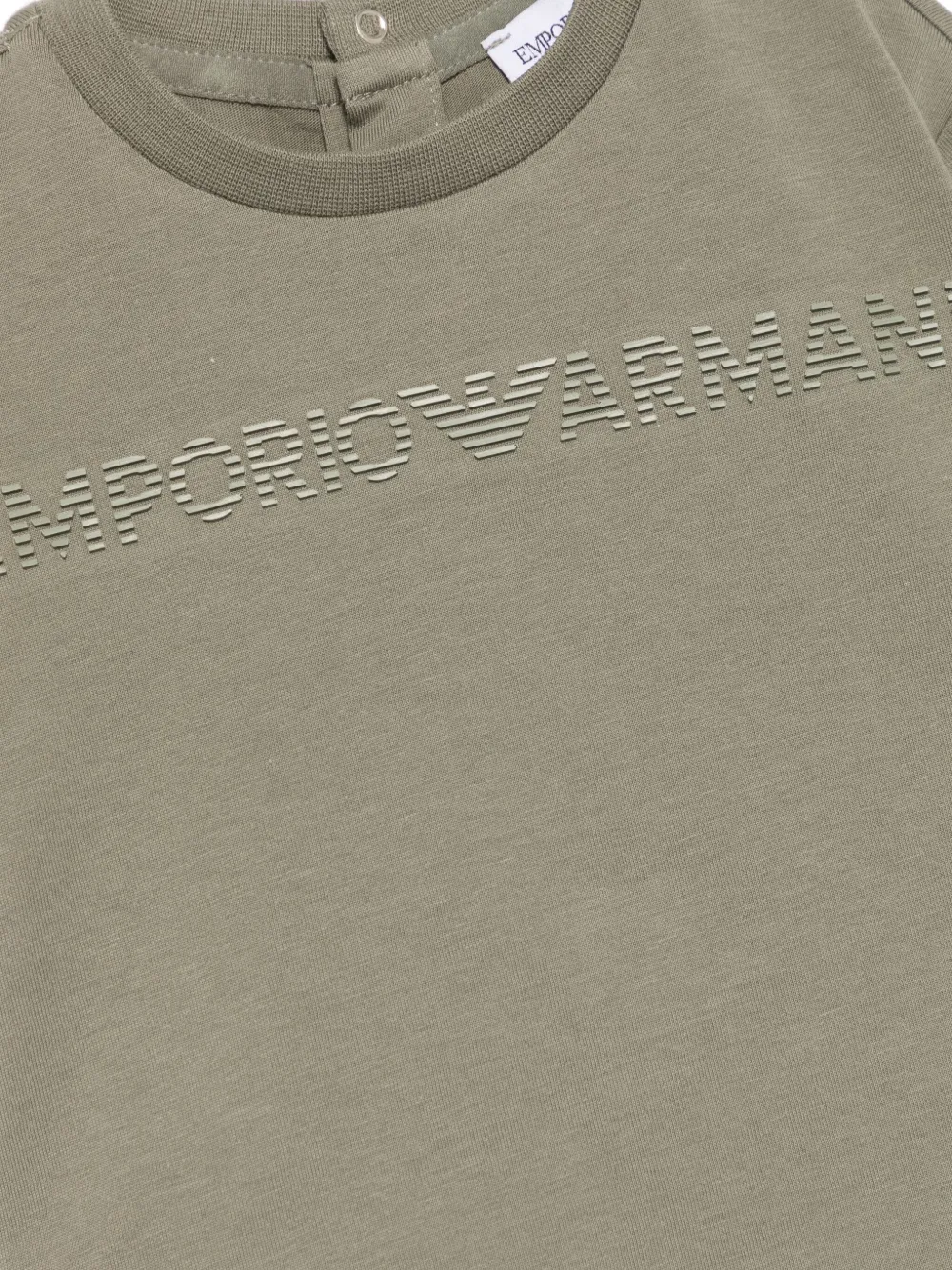 Emporio Armani Kids Katoenen T-shirt Groen