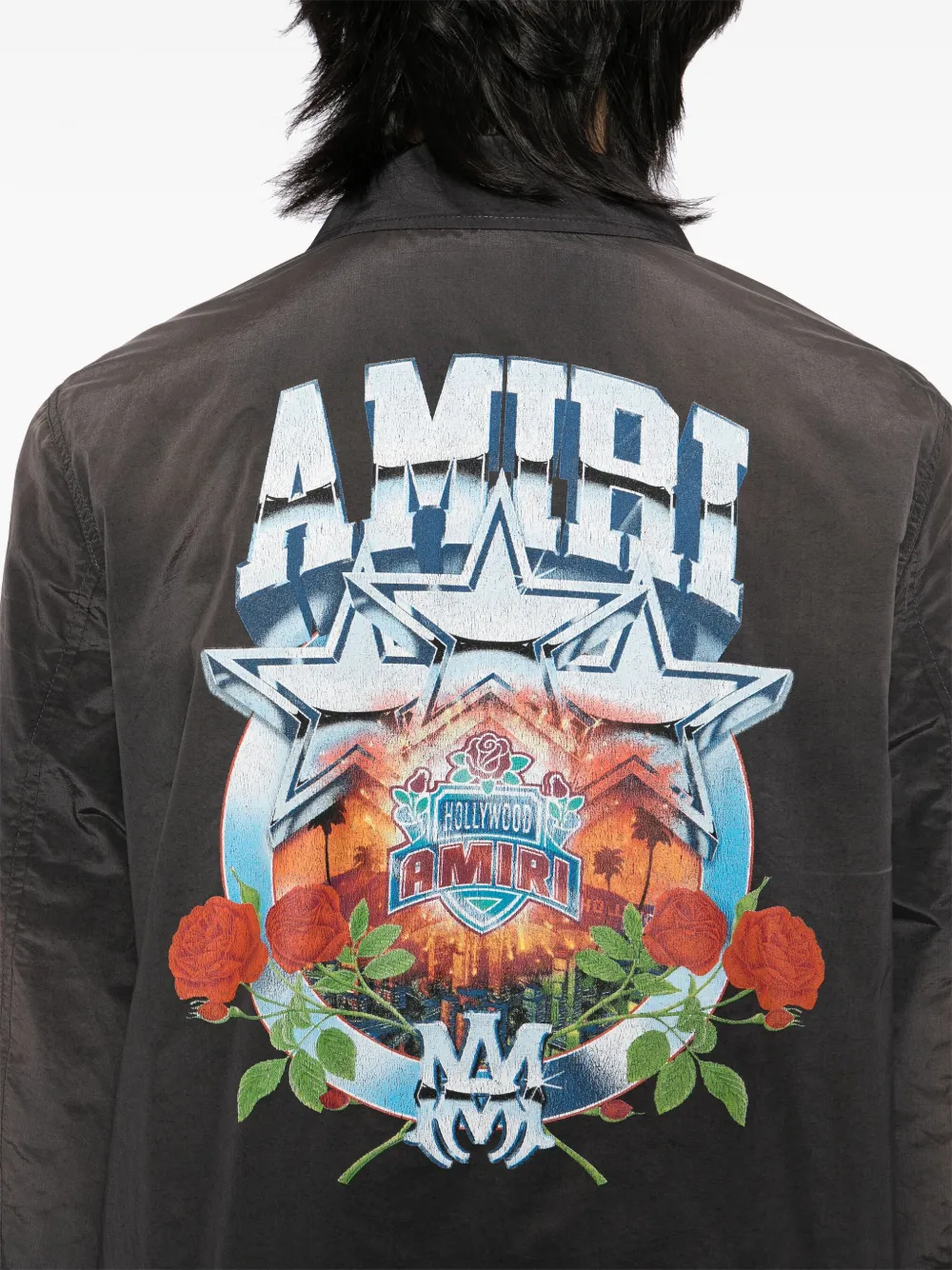 AMIRI Shirtjack met logoprint Zwart