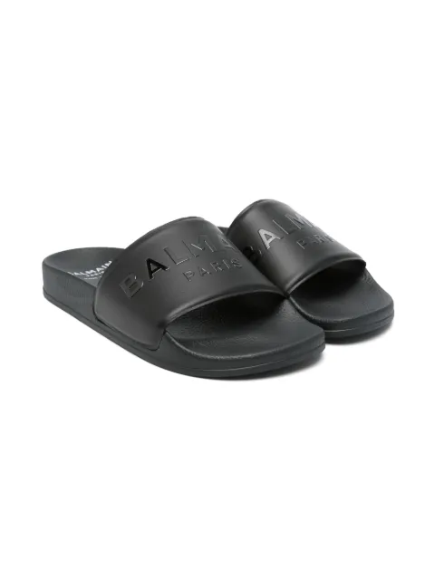 Balmain Kids flip flops con aplique del logo