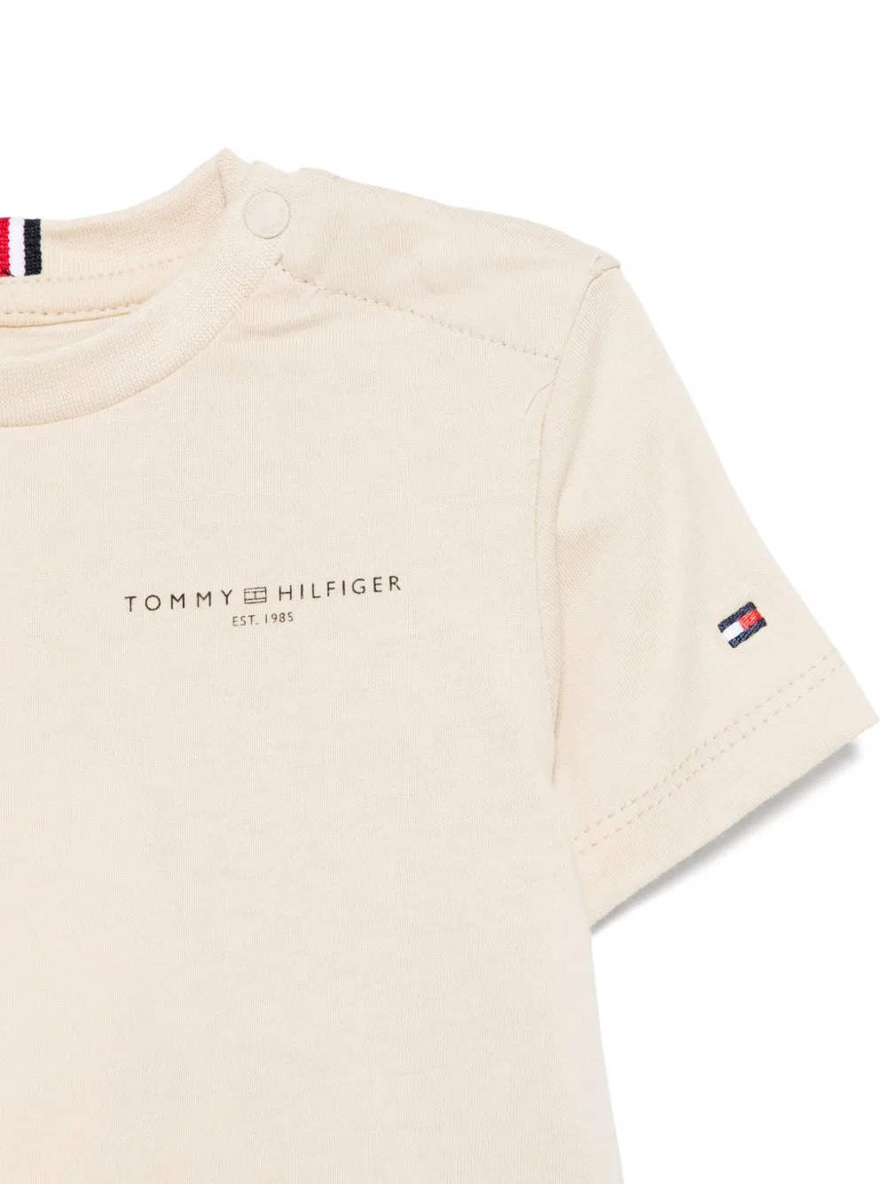 Tommy Hilfiger Junior Logo-print T-shirt In Neutrals