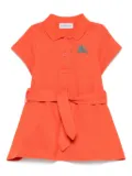 Burberry Kids Equestrian Knight-embroidered dress - Orange