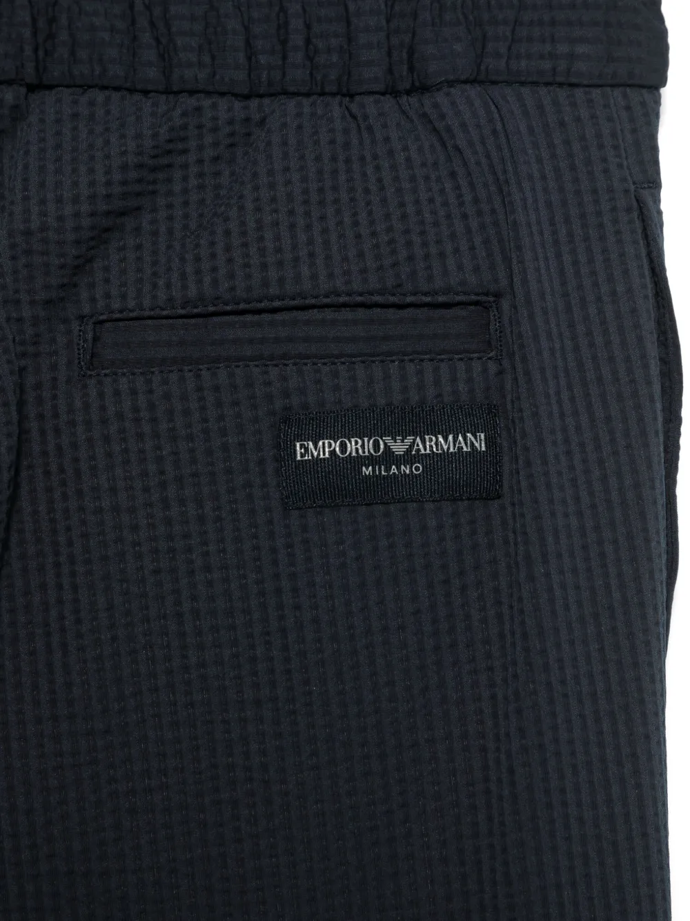Emporio Armani Kids Seersucker broek Blauw