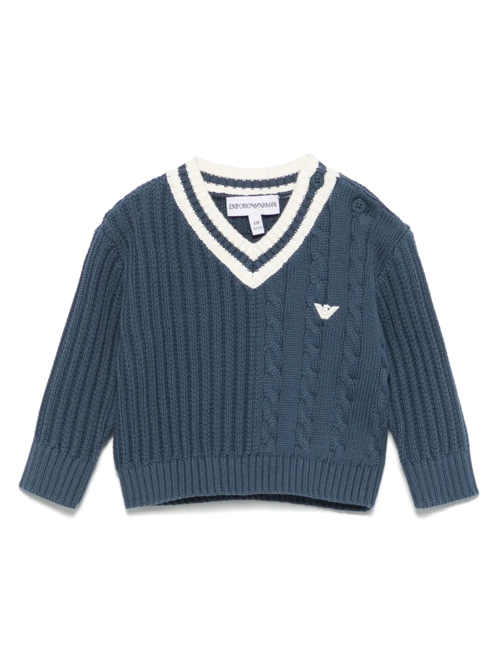 Emporio Ar i Kids Trui met logopatch Blauw