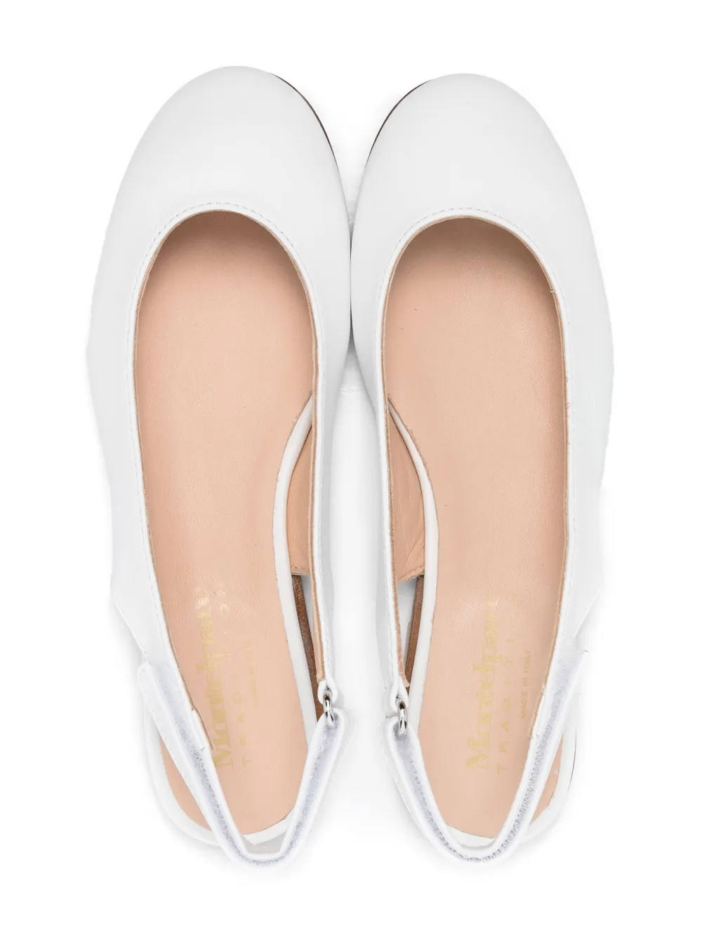 Montelpare Tradition Panelled Leather Ballerina Shoes In White
