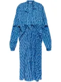 Balenciaga cable-knit-print midi dress - Blue
