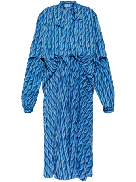 Balenciaga cable-knit-print midi dress