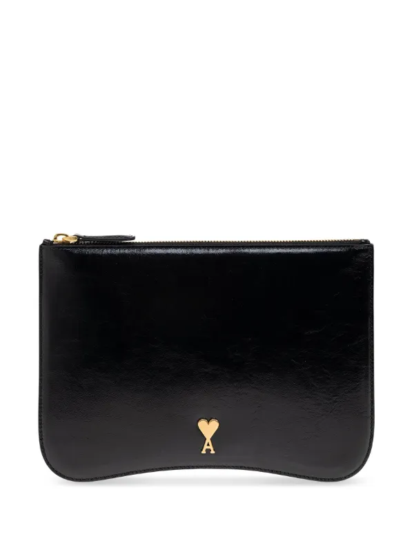 AMI Paris レザー クラッチバッグ | ブラック | FARFETCH JP