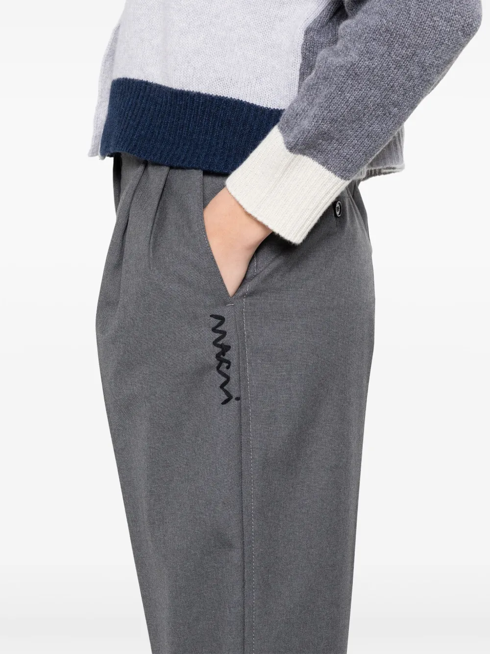 Marni Broek van scheerwol Grijs