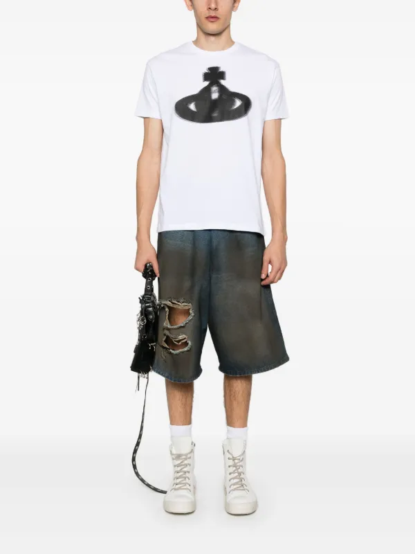 ★人気★【Vivienne Westwood】★ORB SHORT SLEEVE T SHIRT★ Vivienne Westwood: Gray Halftone Orb Classic T-shirt | SSENSE