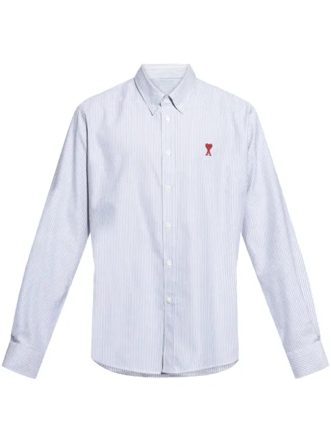 AMI Paris logo-embroidered cotton shirt