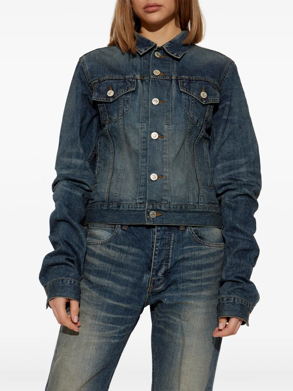 Balenciaga Denim jack Blauw