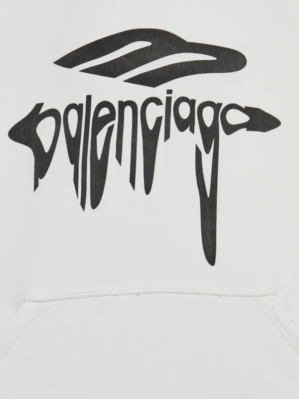 【BALENCIAGA】オフホワイト 3B Liquified フーディ Balenciaga 3B Liquified Hoodie | White | FARFETCH