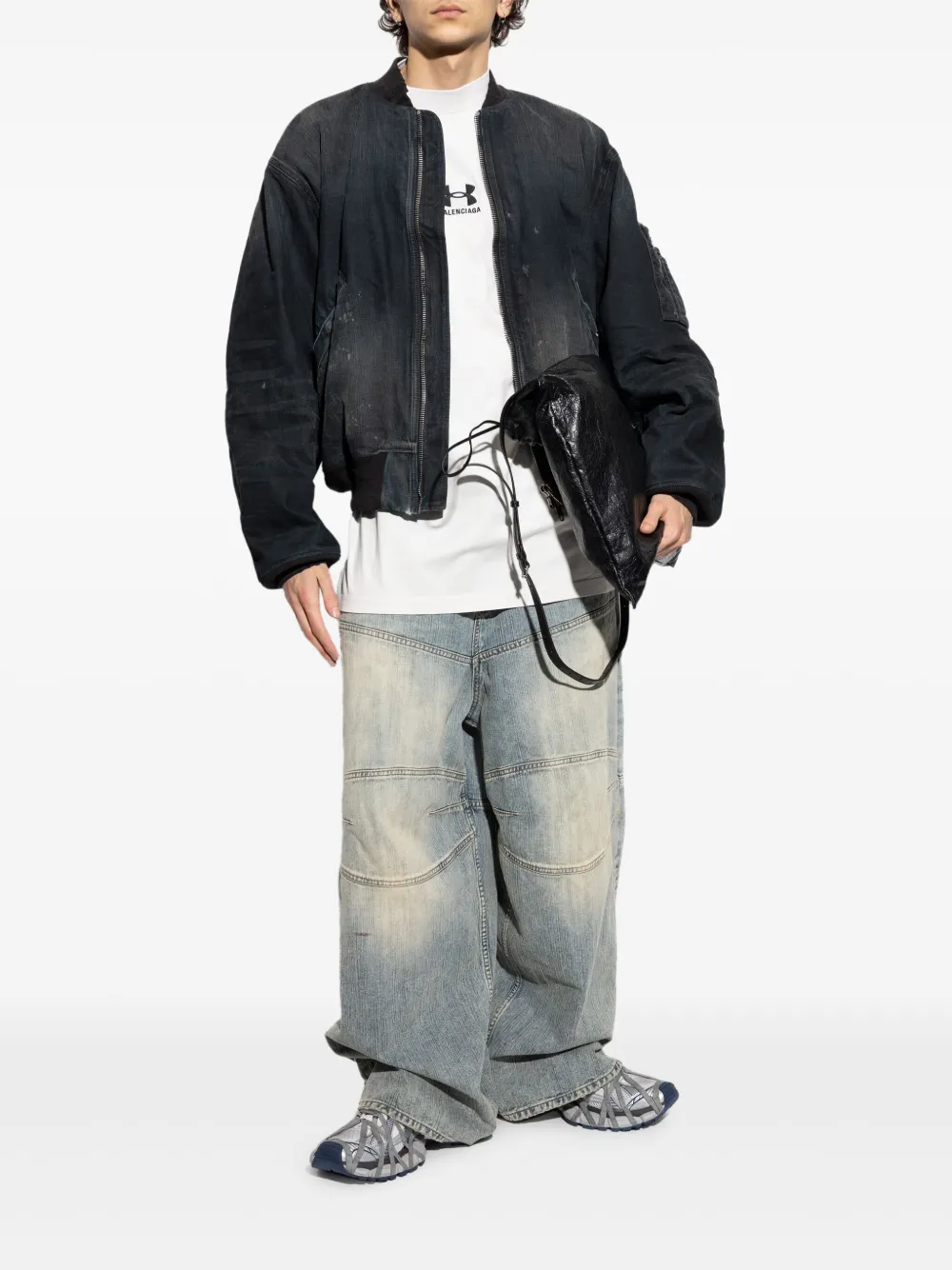 Balenciaga Denim bomberjack - Blauw