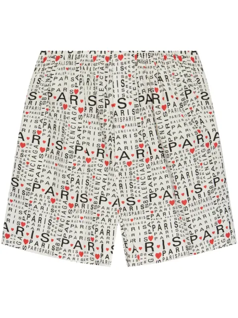 Balenciaga shorts con estampado Paris